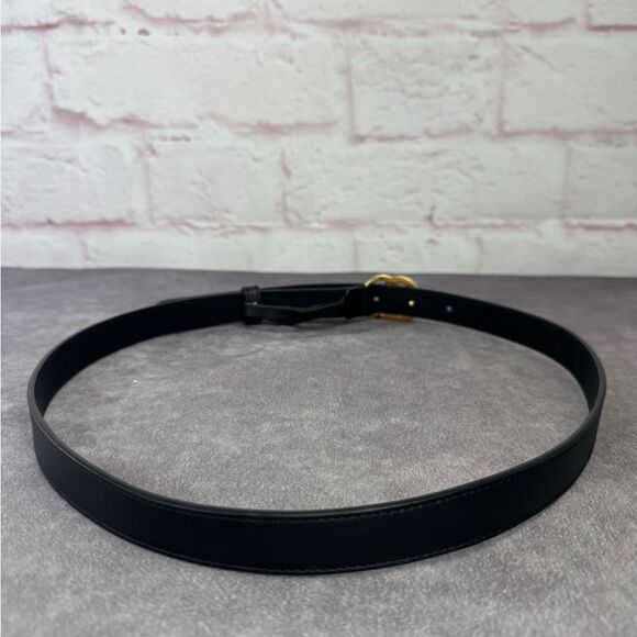 Authentic Gucci Black Leather Slim GG Marmont Belt 409417 80/32 - Picture 4 of 10